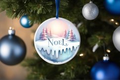 Round Winter Scene Noel Sublimation PNG Product Image 4
