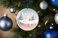 Round Winter Scene Noel Sublimation PNG Product Image 4