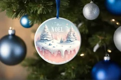 Round Winter Scene Noel Sublimation PNG Product Image 4