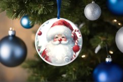 Round Santa Christmas Ornament Sublimation PNG Product Image 4