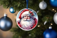 Round Christmas Santa Ornament Sublimation PNG Product Image 4
