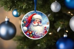 Round Christmas Santa Ornament Sublimation PNG Product Image 4