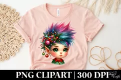 Baby Elf with Christmas Decorations, PNG Product Image 5