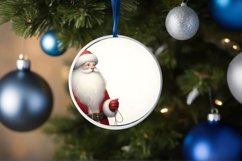 Round Christmas Santa Ornament Sublimation PNG Product Image 4
