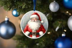 Round Christmas Santa Ornament Sublimation PNG Product Image 1