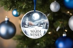 Round Winter Scene with Warm Wishes Sublimation PNG Product Image 4