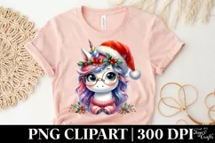 Dumb Unicorn with Santa Hat PNG Product Image 5