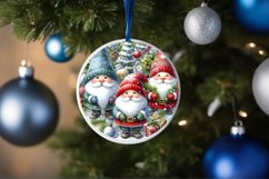 Winter Gnomes Round Christmas Ornament Sublimation PNG Product Image 4