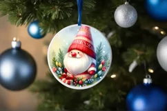 Christmas Gnome Winter Round Sublimation PNG Product Image 4