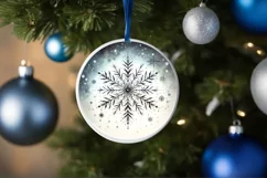 Round Christmas Ornament Sublimation|Clipart Product Image 1
