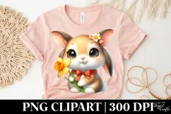 Bunny Flower, Clipart |T-shirt, Mug PNG Product Image 5