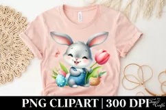Easter Bunny Egg Flower, Clipart |T-shirt, Mug PNG Product Image 5