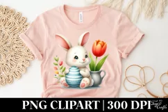 Easter Bunny Egg Flower, Clipart |T-shirt, Mug PNG Product Image 5
