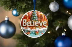 Christmas Round Ornament Sublimation Product Image 4