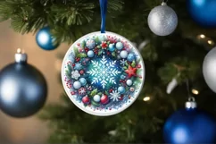 Round Christmas Ornament Sublimation|Clipart Product Image 3