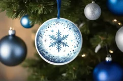 Round Christmas Ornament Sublimation|Clipart Product Image 1