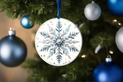 Round Christmas Ornament Sublimation|Clipart Product Image 1