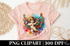Cupid Angel Of Love Gesture Watercolor Florals Clipart Product Image 4