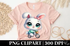 Bunny On a Bike Clipart |T-shirt, Mug PNG Product Image 5