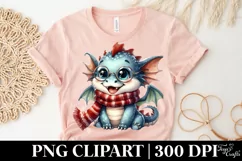 Excited Dragon in Winter PNG Product Image 5