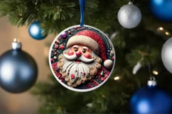 Christmas Round Cute Ornament Sublimation Product Image 4
