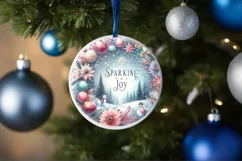 Colorful Pastel Christmas Winter Scene with Sparkling Joy Product Image 4