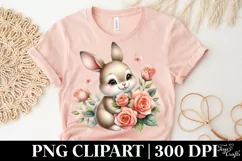 Easter Bunny Egg Flower, Clipart |T-shirt, Mug PNG Product Image 5