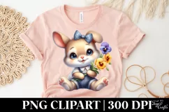 Easter Bunny Egg Flower, Clipart |T-shirt, Mug PNG Product Image 4