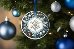Round Christmas Ornament Sublimation|Clipart Product Image 1