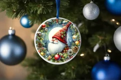 Christmas Gnome Round Ornament PNG Product Image 1