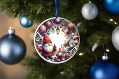 Christmas Gnome Round Ornament PNG Product Image 4