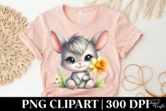 Easter Bunny Egg Flower, Clipart |T-shirt, Mug PNG Product Image 5