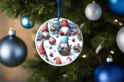 Winter Gnomes Round Ornament PNG Product Image 4
