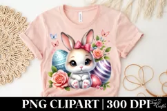 Easter Bunny Egg Flower, Clipart |T-shirt, Mug PNG Product Image 5