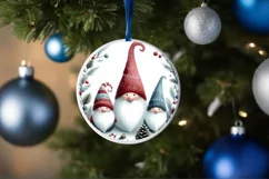 Winter Gnomes Round Ornament PNG Product Image 4