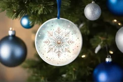 Round Christmas Ornament Sublimation|Clipart Product Image 1