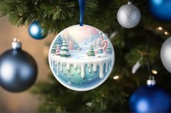 3D Round Melting Winter Scene with Frosty Festivities PNG Product Image 1