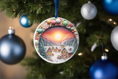 Pastel Christmass Scene Ornament PNG Product Image 4