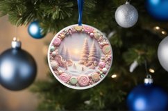 Pastel Christmass Scene Ornament PNG Product Image 4