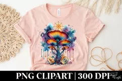 Vibrant Magical Celestial Mushroom,Transparent PNG Product Image 5
