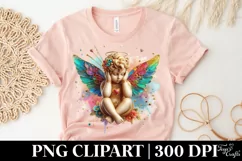 Cupid Angel Of Love Gesture Watercolor Florals Clipart Product Image 4
