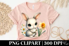 Easter Bunny Flower, Clipart |T-shirt, Mug PNG Product Image 5