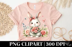 Easter Bunny Egg Flower, Clipart |T-shirt, Mug PNG Product Image 5