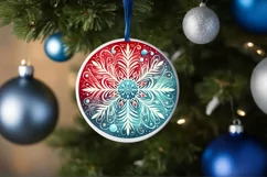 Round Christmas Ornament Sublimation|Clipart Product Image 1