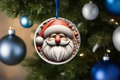 Christmas Round Cute Ornament Sublimation Product Image 4