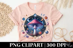 Watercolor Celestial Mushroom with Tarot Theme PNG Product Image 5