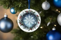 Round Christmas Ornament Sublimation|Clipart Product Image 1