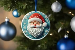 Christmas Round Cute Ornament Sublimation Product Image 4