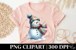 Snowman with Scarf, High-Quality PNG Product Image 1