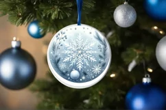 Round Christmas Ornament Sublimation|Clipart Product Image 3